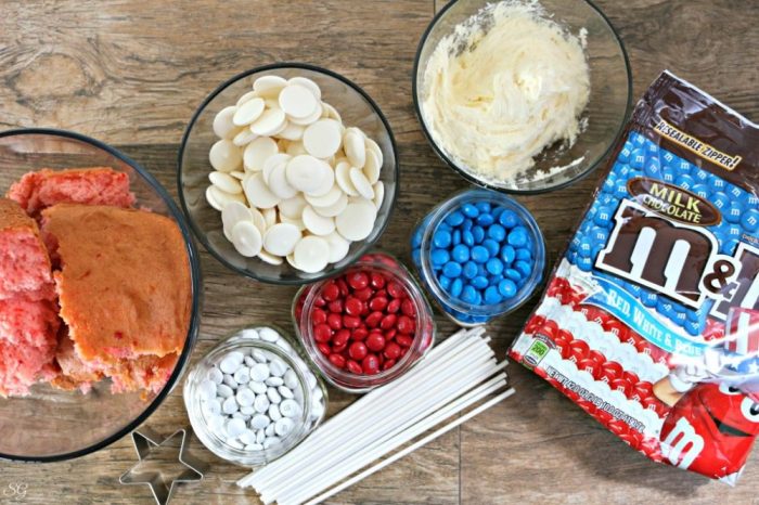Patriotic Cake Pop Stars Ingredients