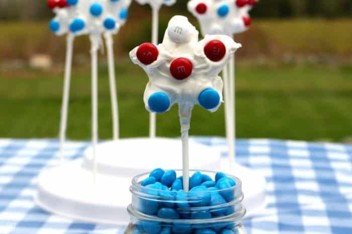 Red, White and Blue M&M's Cake Pops