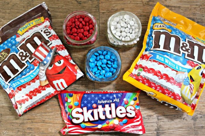 America Mix Skittles and Red, White and Blue M&M's Candies