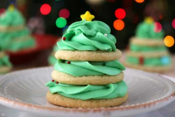 Stacked Christmas Tree Cookies. Sugar cookie Christmas tree recipe