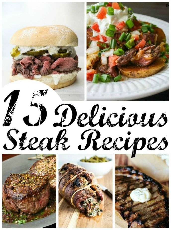 15 Delicious Steak Recipes! Keep these steak recipes handy for when you want a new, exciting dinner or lunch option. We have everything from beer marinated steak to steak salad! Check out these EASY recipes!
