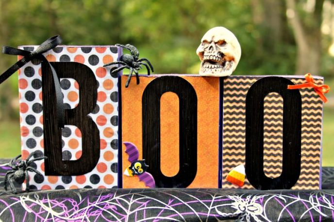 Halloween DIY Decor - Boo Boxes! Lettered boxes for Halloween decoration