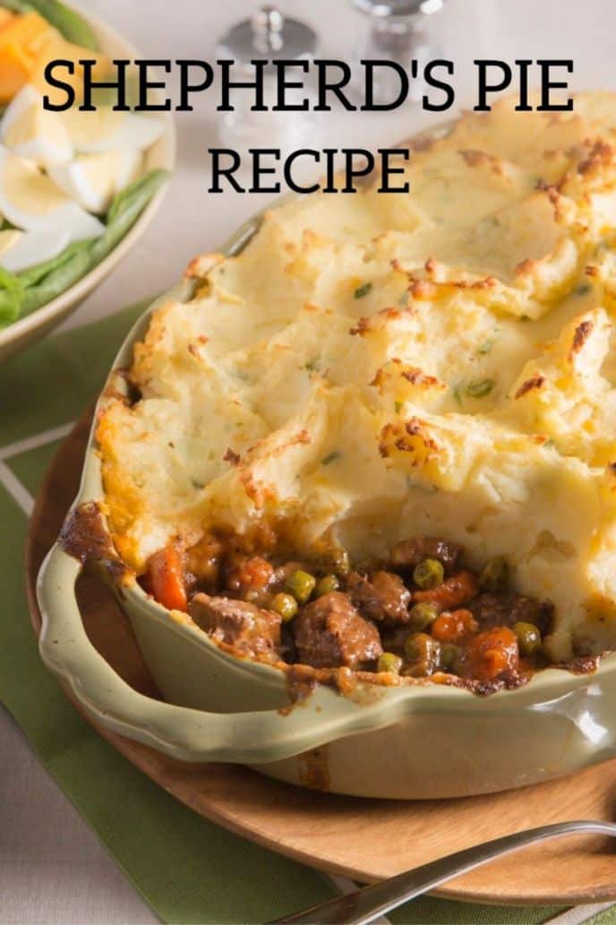 Shepherd's Pie Recipe! A cottage pie made with beef, vegetables, and potatoes, cooked in the oven - perfect for St. Patrick's Day dinner