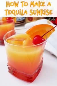 How to make a tequila sunrise drink with three simple ingredients!