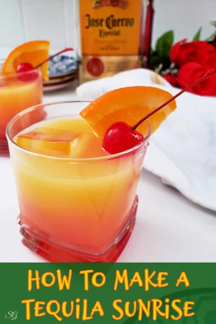 How To Make A Tequila Sunrise Drink, what's in a tequila sunrise