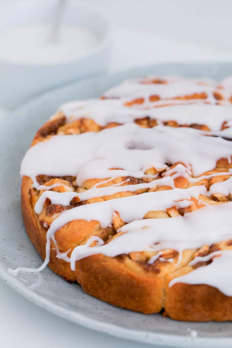 51+ No Yeast Bread Recipes, Cinnamon rolls with apple drizzled with white icing