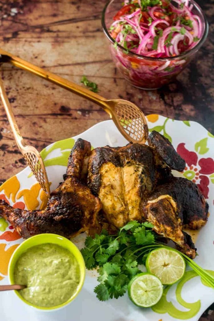 Grilled Chicken Recipes, Grilled and butterflied Peruvian Style Chicken