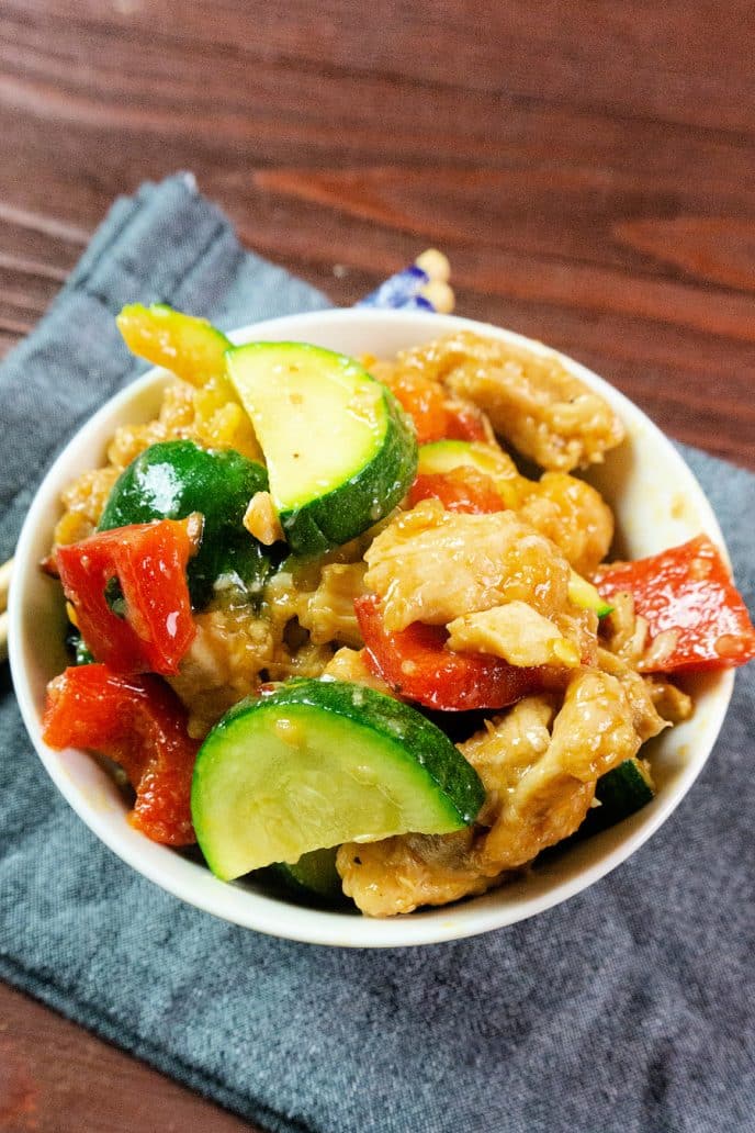 Kung Pao Chicken Recipe served over rice