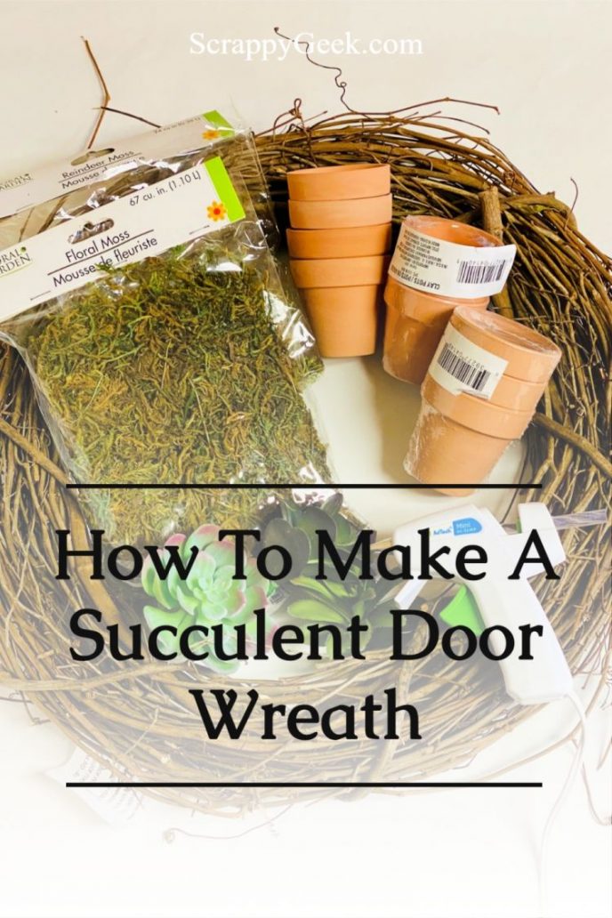 How to make a succulent door wreath for the front door.