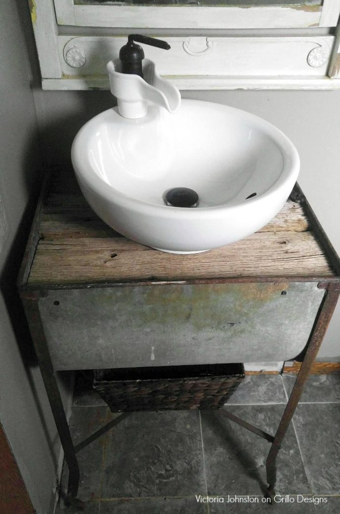 Farmhouse DIY washtub sink